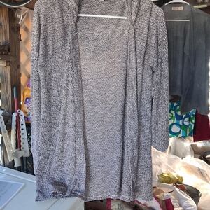 Women’s Open-Front Gray Knit Cardigan Sweater